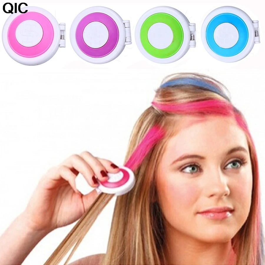 

QIC DIY 4 шт./компл. профессиональная искусственная краска для волос, мягкая краска для волос в салоне, для вечерние, мелки для женщин, порошок дл...