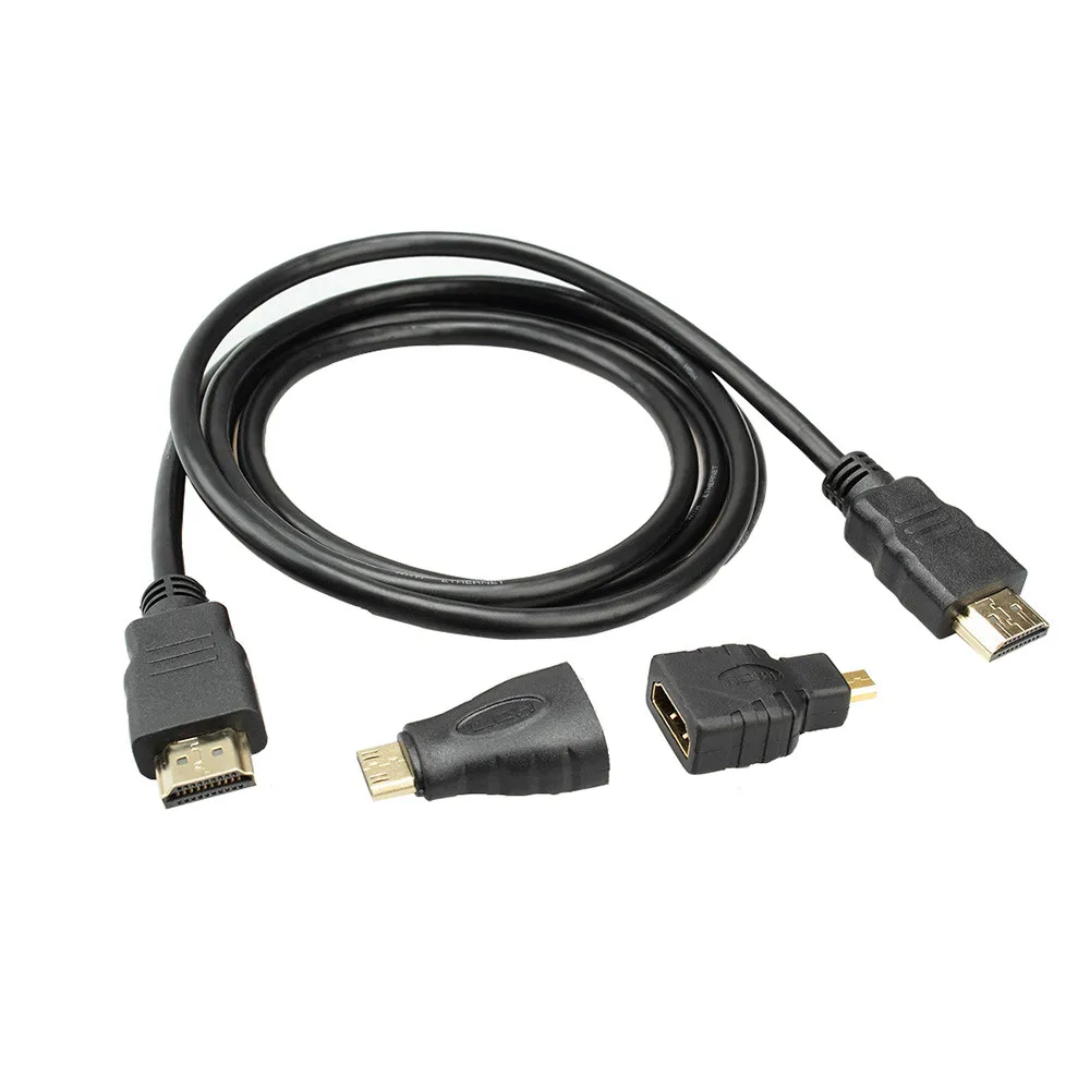 HIPERDEAL 1 шт. 3 в HD высокоскоростной HDMI к кабель + микро адаптер мини разъем адаптера