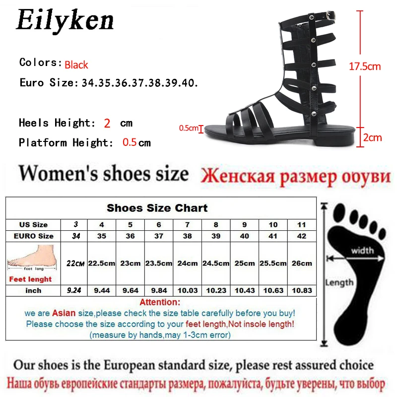 Eilyken/Новинка года; повседневные женские сандалии-гладиаторы черного цвета с заклепками; ботинки с открытым носком на квадратном каблуке; сандалии; Размеры 35-41