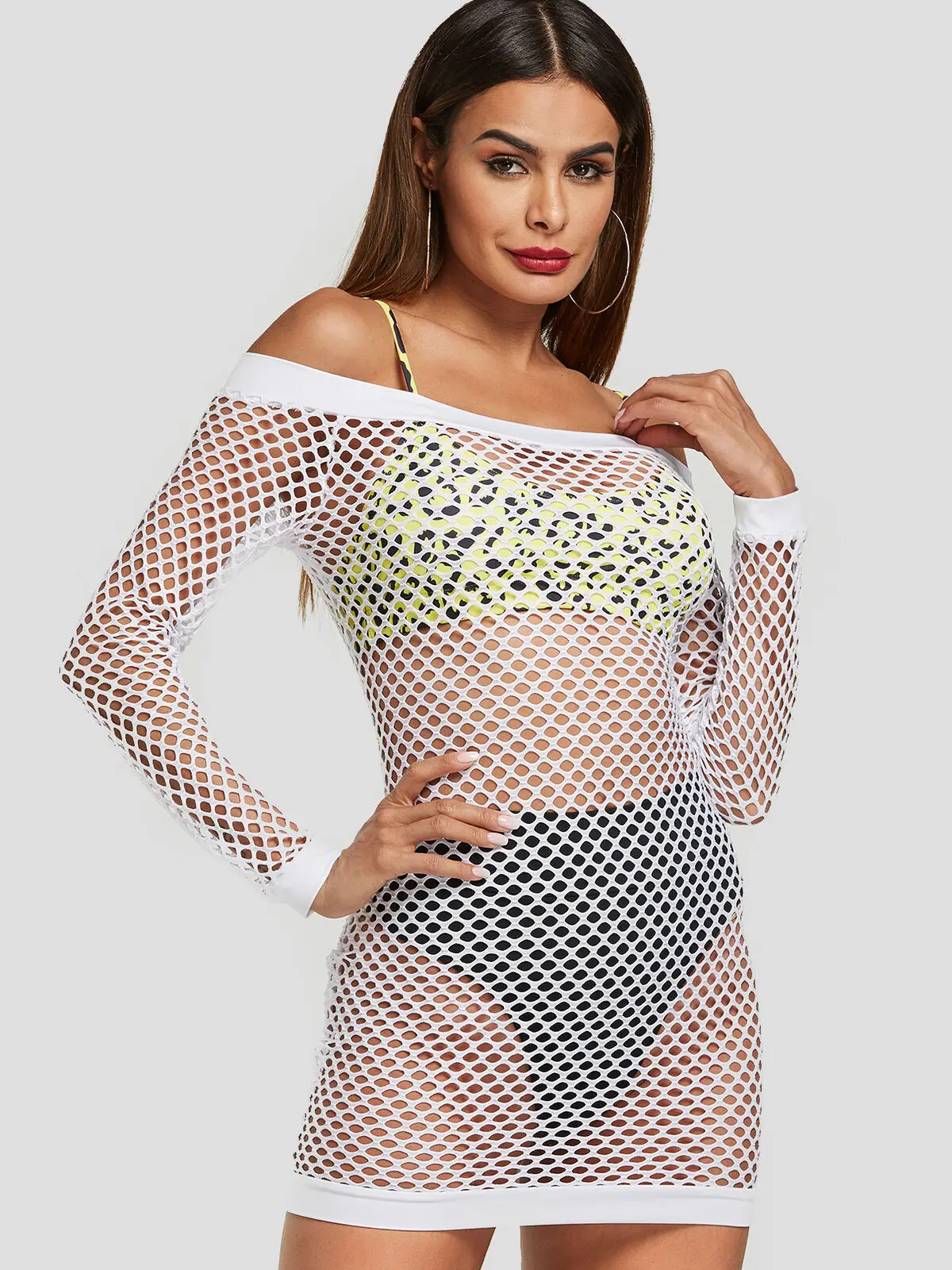 2019 Для женщин Спортивная ванный комплект платье открытые ажурные Cover Up пляжный