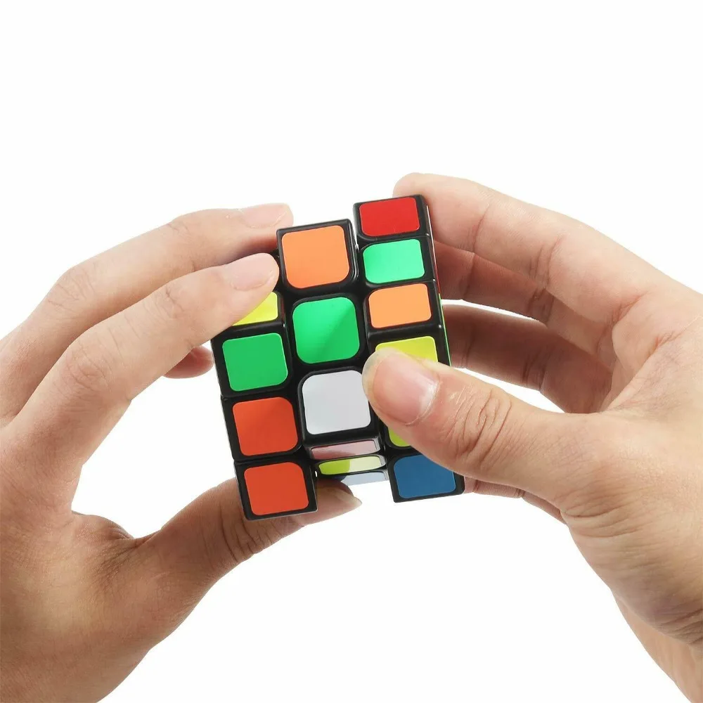 Волшебный скоростной куб 3x3x3 легко поворачивается и гладкая игра головоломка твист куб 56 мм 1 упаковка Необычные кубические мозговые Прорезыватели игрушка подарок ABS 3x3 черный