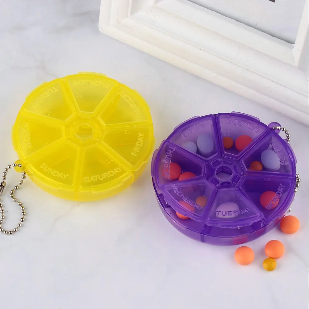 1 шт. портативный круглый контейнер для лекарств и таблеток|Таблетницы