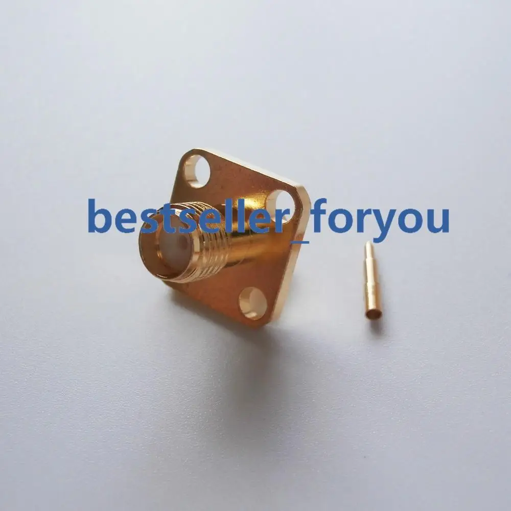 5x Connector RPSMA female plug 4-holes flange solder RG402 0.141&quot Semi-rigid | Обустройство дома