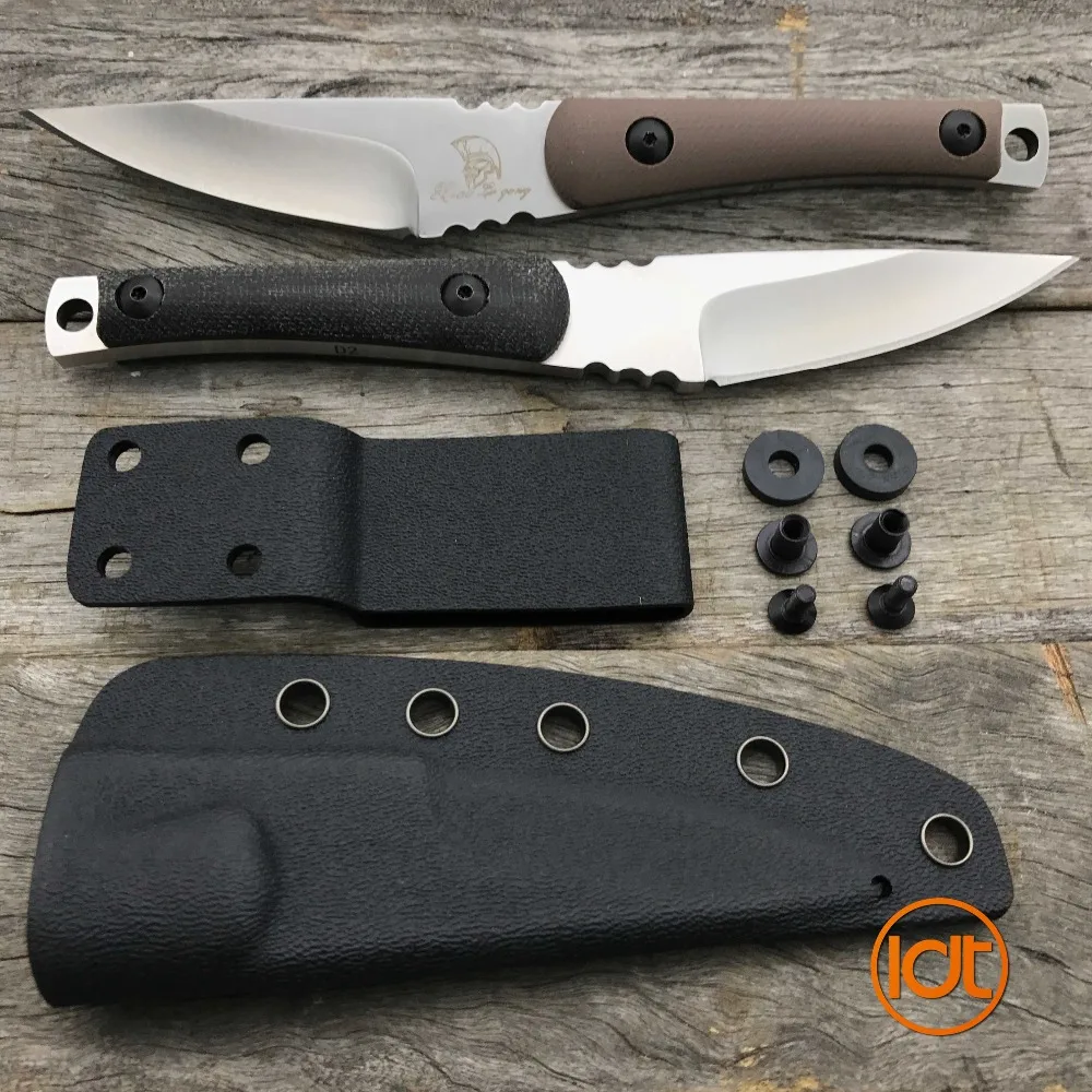LDT Малый Rue работника фиксированным лезвием Ножи D2 лезвие G10 Ручка выживания Отдых