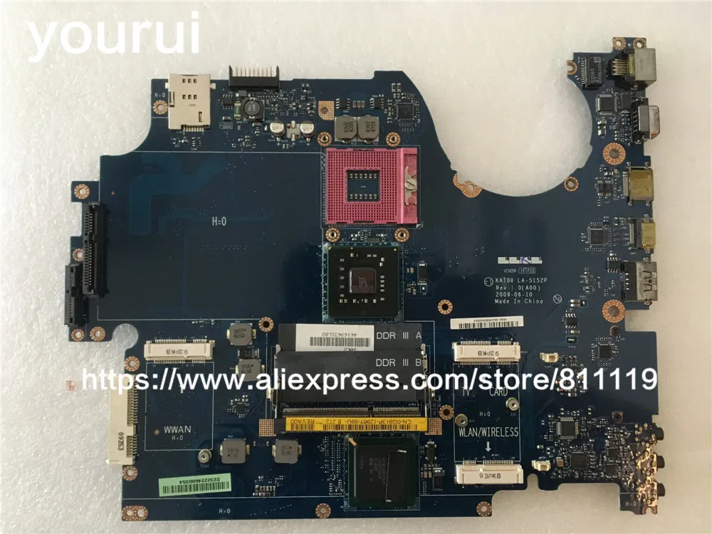 

Yourui 0g913p g913p KAT00 LA-5152P для Dell Studio 1745 ноутбук для материнская плата DDR3 GM45 HD graphics без видеокарты