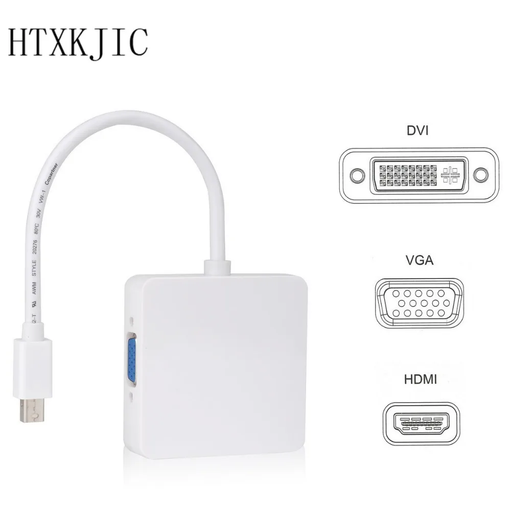 Кабель-адаптер 3 в 1 Thunderbolt Mini DP Displayport к HDMI DVI VGA для MacBook Pro | Компьютеры и офис