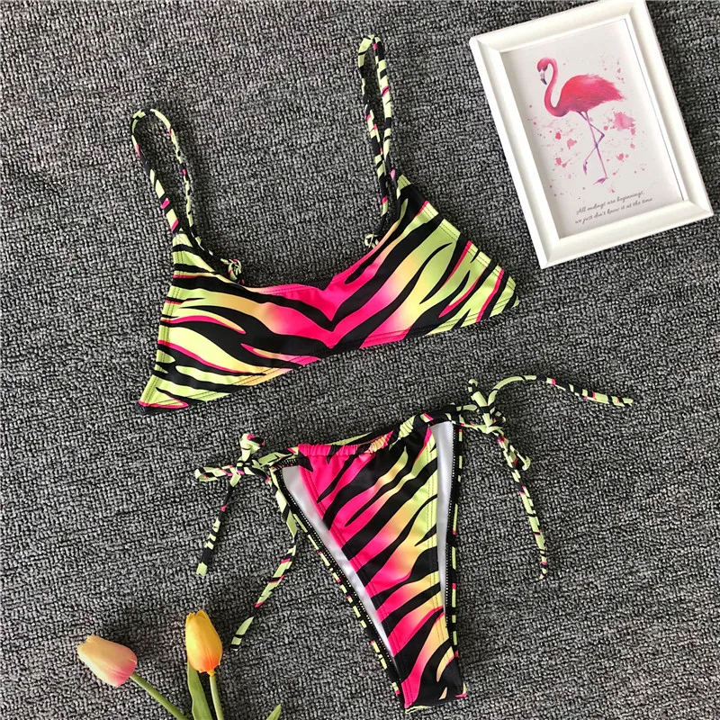 Bikinx неоновое розовое бикини стринги Купальный костюм женский монокини с высоким
