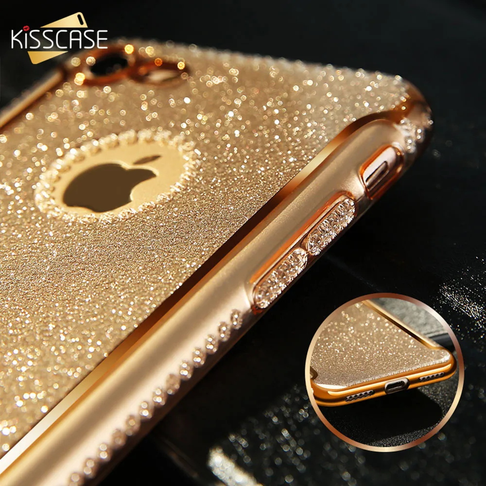 KISSCASE Shining Phone Case For iPhone 6S 6 7 8 Plus Luxury Silicone Cases 5S 5 5E Back Cover Coque Fundas Capa Caso |