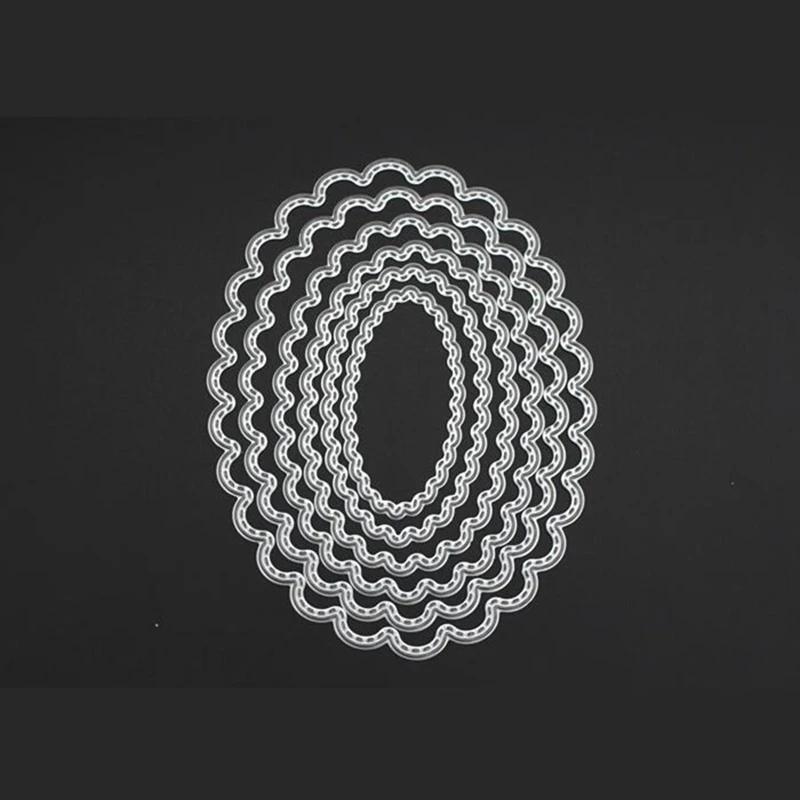 

YLCD463 Oval Lace Metal Cutting Dies For Scrapbooking Stencils DIY Album Cards Decoration Embossing Folder Die Cutter Template
