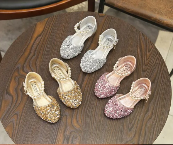 

NEW Crystal Sandals Girls Shiny Summer Shoes Children Beach Sandals For Girls Princess Shoes Kids