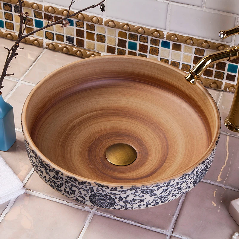 Europe Style Handmade Countertop Basin Bathroom Sink Ceramic wash basin brown | Обустройство дома