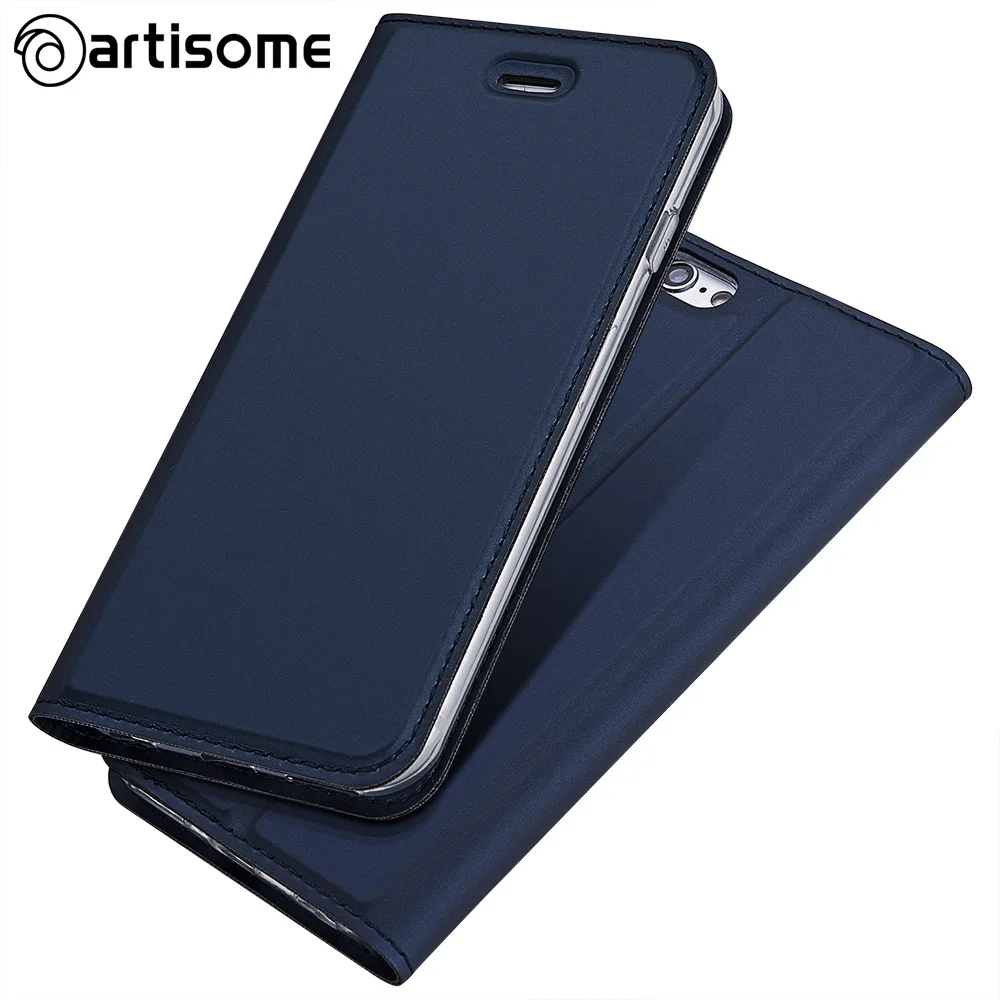 Оригинальный кожаный чехол для iPhone 6 6S Plus со слотом карт подставка телефона из