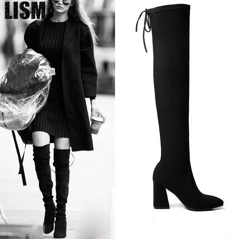 2018 Лидер продаж Модная стильная женская обувь зимние сапоги Сапоги выше колена