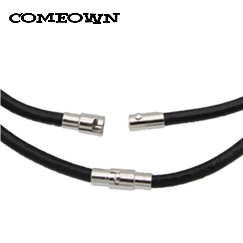 COMEOWN (12&quot-30&quot) 10Pcs/lot 4mm Black Genuine Leather Cord Necklace with Magnetic Clasps DIY Jewelry Findings | Украшения и