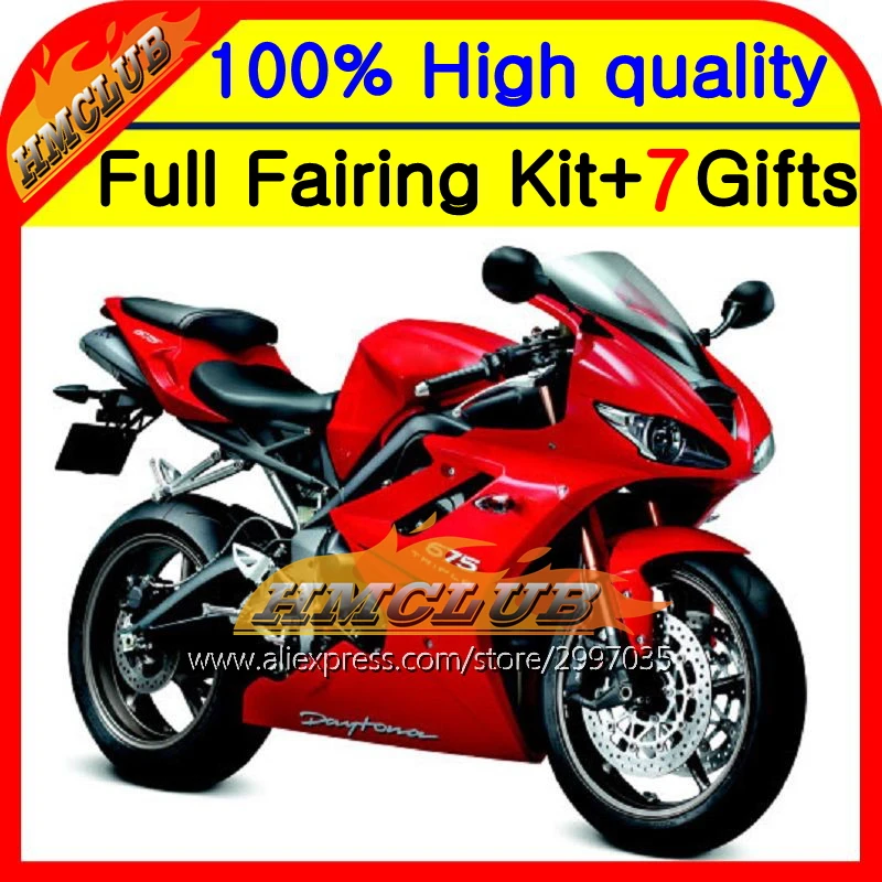 Корпус для TRIUMPH Daytona 675 2002 2006 2007 2008 9HM69 заводской красный 02 08 03 04 05 06 07 Обтекатели