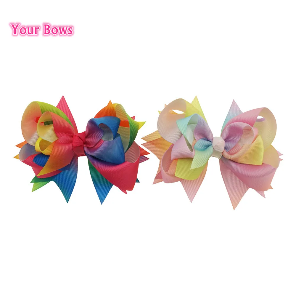 5 дюймов радужные бутиковые банты твои для девочек высококачественные заколки
