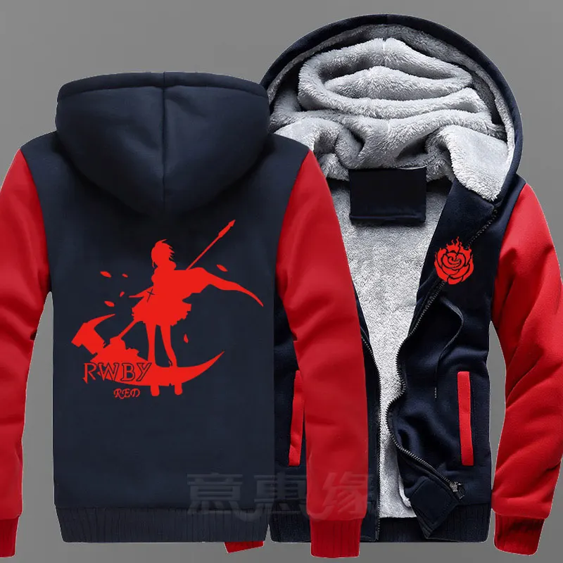 RWBY Толстовка Руби Роуз аниме пальто зимняя куртка Для мужчин толстые свитшоты на молнии - Цвет: 15