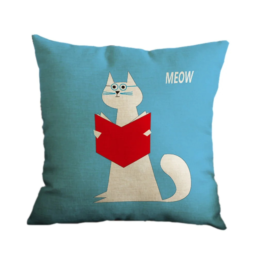 Nunubee Милая мультяшная Подушка Наволочка домашний диван кошка набор квадратная