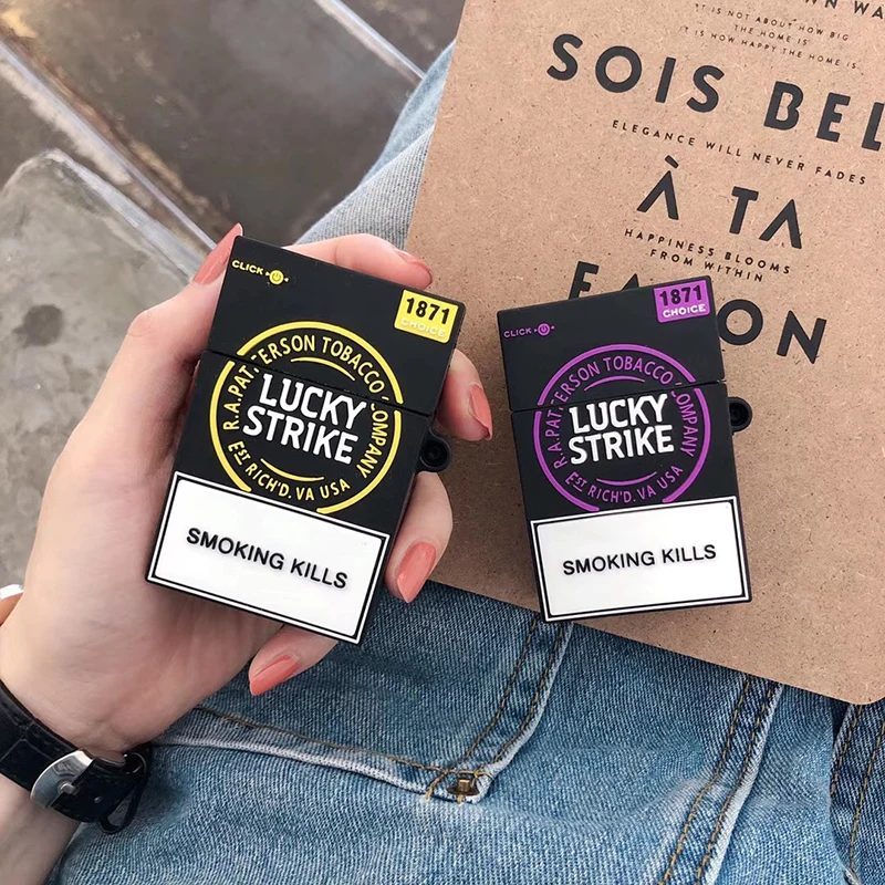 Новинка квадратный Мягкий силиконовый чехол Lucky 5 для беспроводных наушников Apple