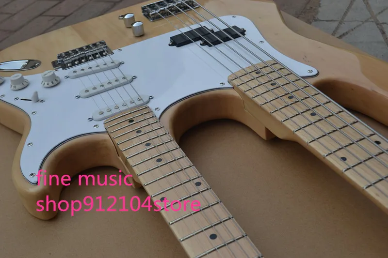 New Big John Double Neck 5 струн электрический бас с 6 струнами гитара корпусом из липы