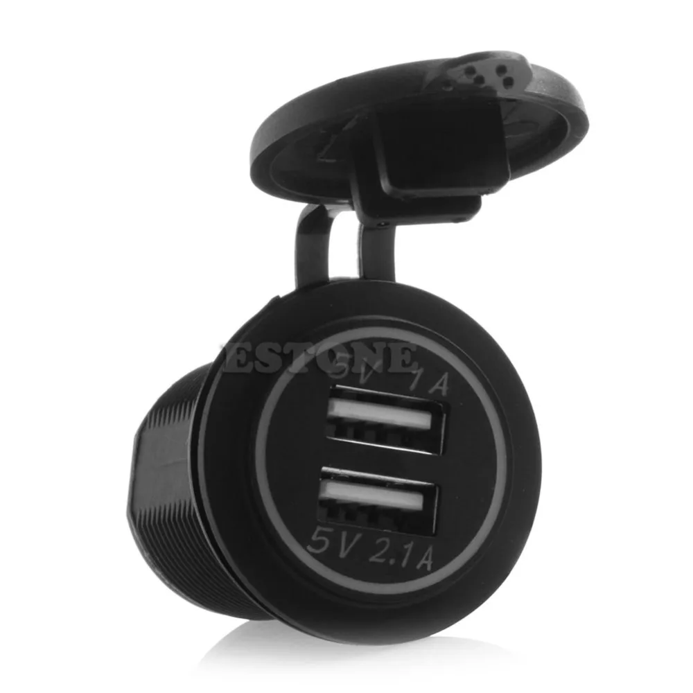12 В/24 В 2 порта двойной USB разъем сплиттер зарядное устройство адаптер питания