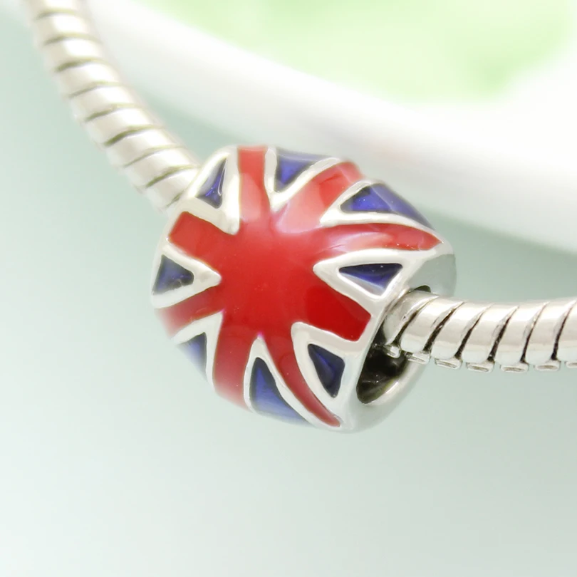 Pop Charm цилиндр Красный Британский рисовое слово флаг счастливый