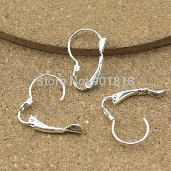 25 пара/лот 12*20 мм фурнитура для ювелирных изделий Серебряная французская