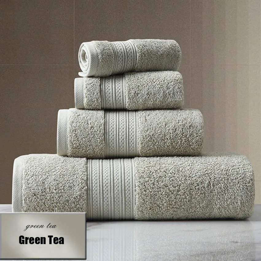 Хлопковый набор полотенец, одноцветное большое толстое банное полотенце для ванной, для рук, для лица, для душа, полотенца для дома и гостиниц для взрослых, toalla de ducha, 3 размера