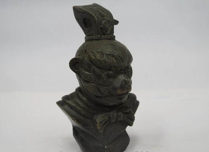 Китайская народная Классическая Бронзовая медная миф Sun Wu kong Голова короля