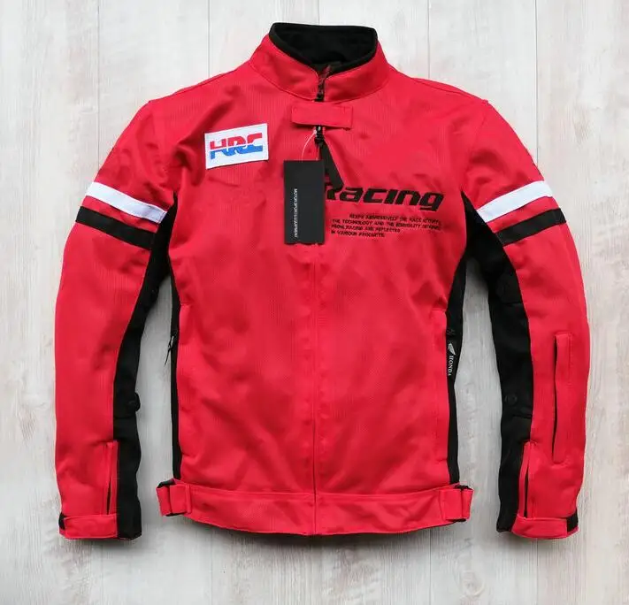 Красный Мотоциклетная куртка Moto GP Куртки для Honda Racing Защитная куртка для взрослых мужчин красный/черный/белый пальто - Цвет: Красный