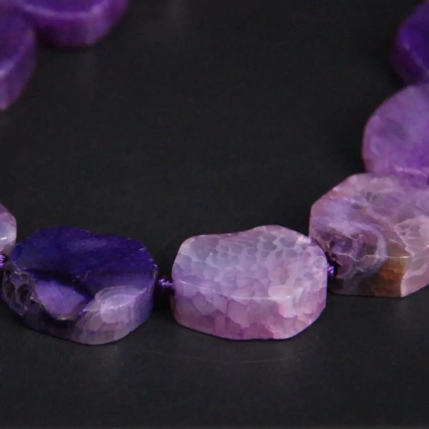 Прибл. 14 шт./нитка натуральные фиолетовые Агаты с трещинами и венами дракона