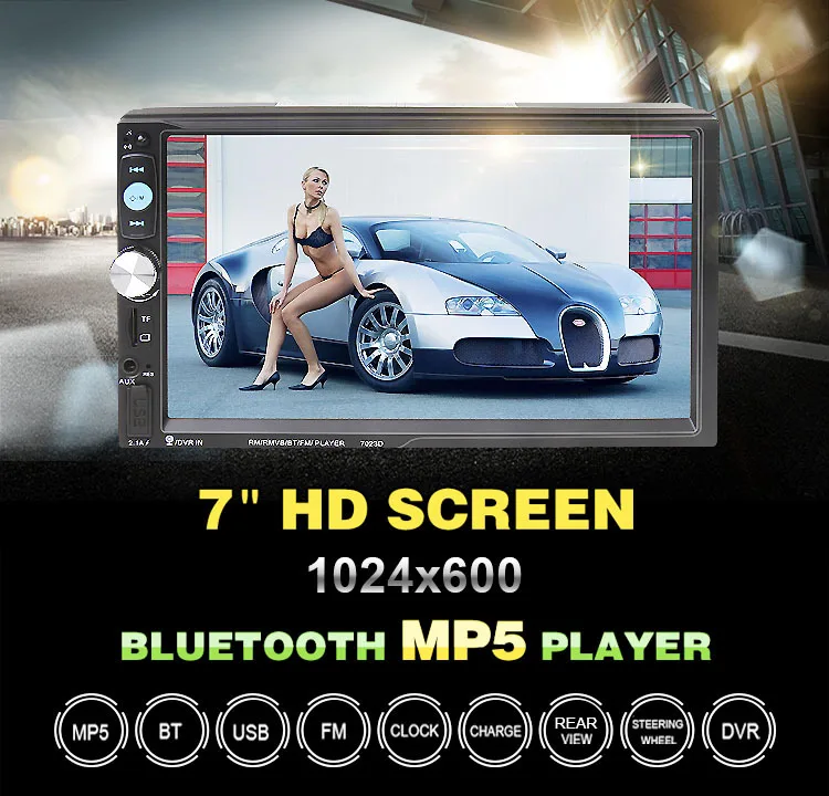 Foval 7023D 2 Din 7 дюймов HD сенсорный экран автомобильное радио MP5 плеер с цифровым