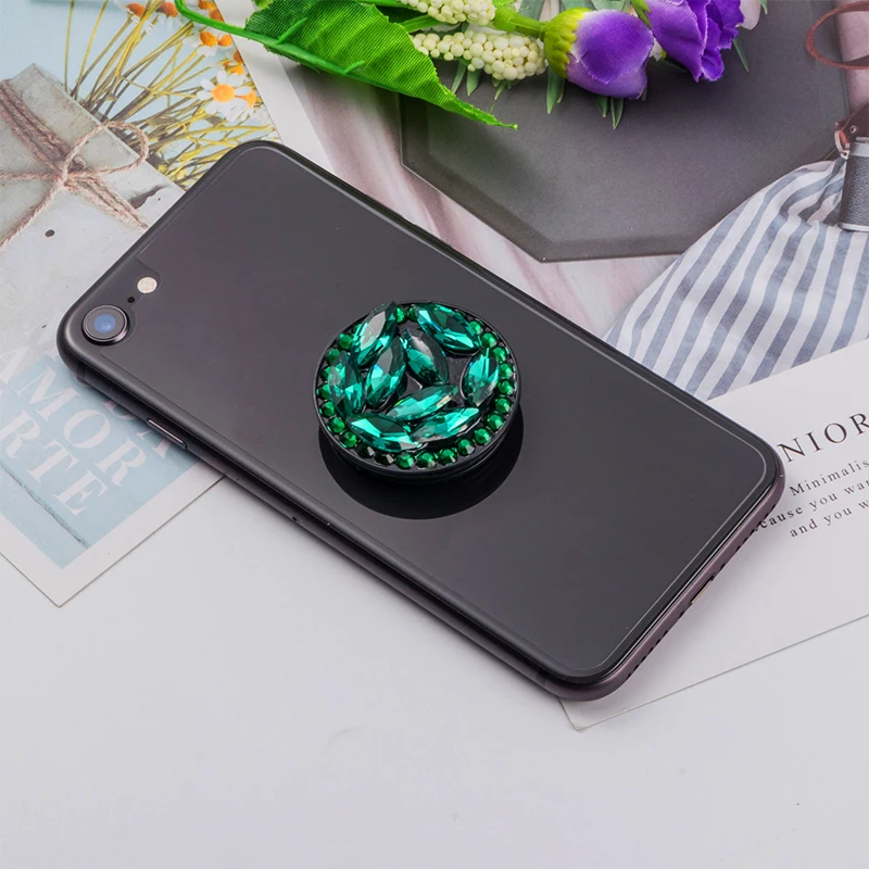 Держатель для сотового телефона держатель для IPhone samsung huawei LG Алмазная подставка для телефона Подставка для телефона - Цвет: Зеленый