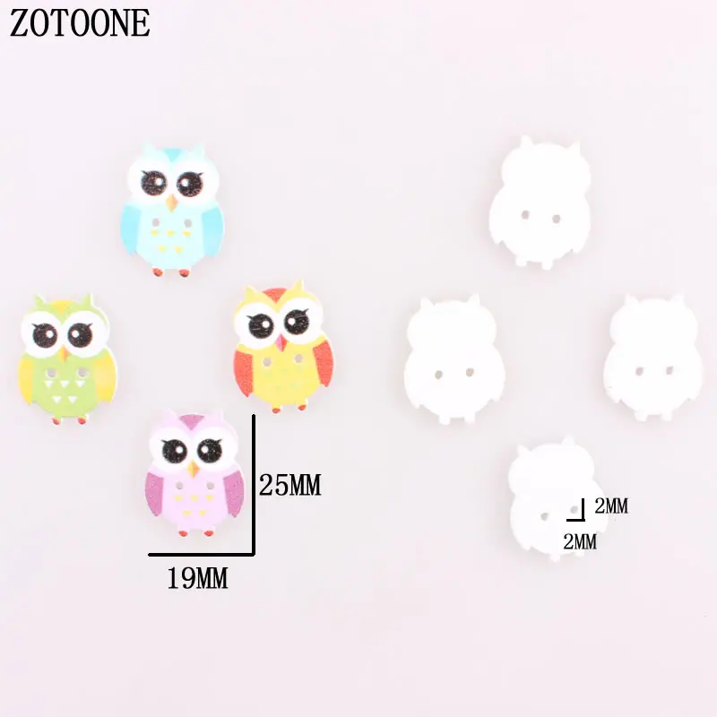 ZOTOONE 100 шт. смешанные деревянные пуговицы милые декоративные с рисунком птицы 2