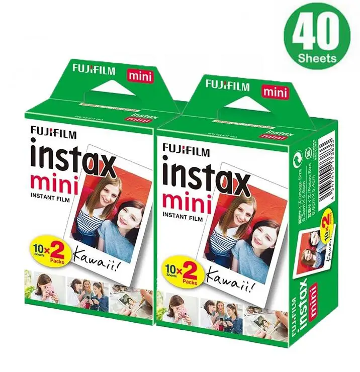 40 sheets 20-100 листов Fujifilm Instax mini 8 пленок белый край 3 дюйма для мгновенной камеры 7 9 25 50 s 70 90 SP-1 SP-2 фотобумага - Цвет: 40 sheets