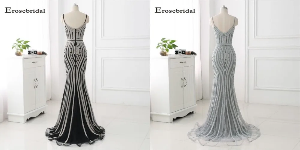 48 часов длинное вечернее платье с золотыми кристаллами Erosebridal Русалка официальная Женская одежда с коротким шлейфом vestido de festa ZLR018