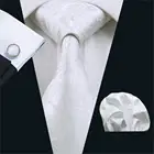 Мужской галстук, белый Пейсли шелк-жаккард, классический плетеный галстук, набор Ханки Запонки для мужчин, для бизнеса, свадьбы, вечеринки, бесплатная доставка