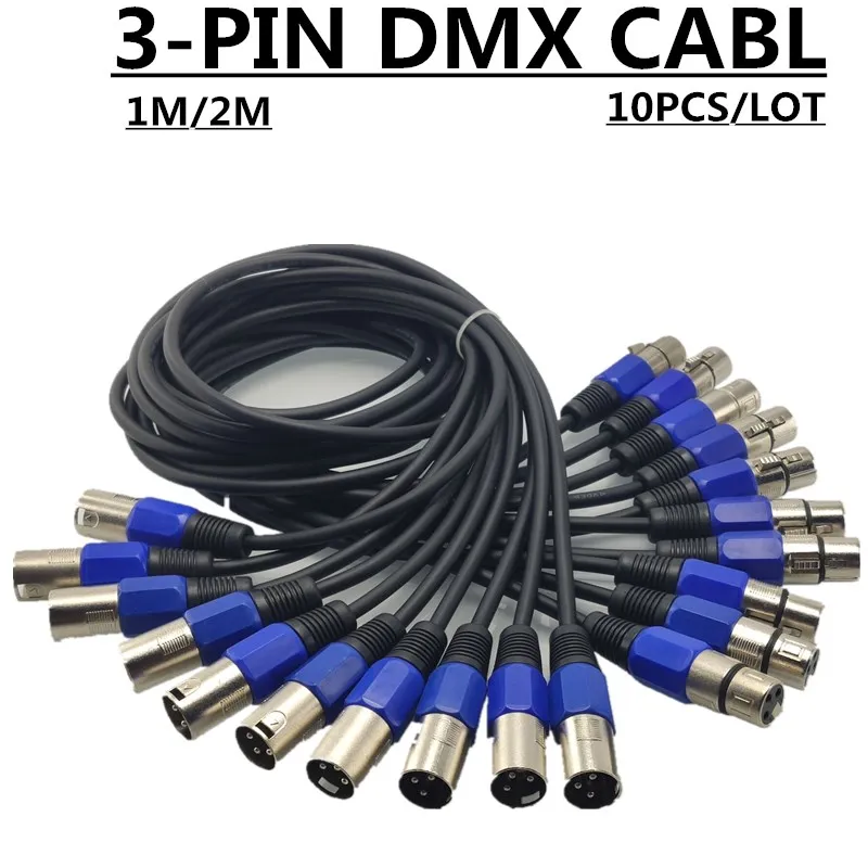 10 шт./3 контактный DMX кабель (1 м 2 светодиодный PAR LED сценическое освещение dmx