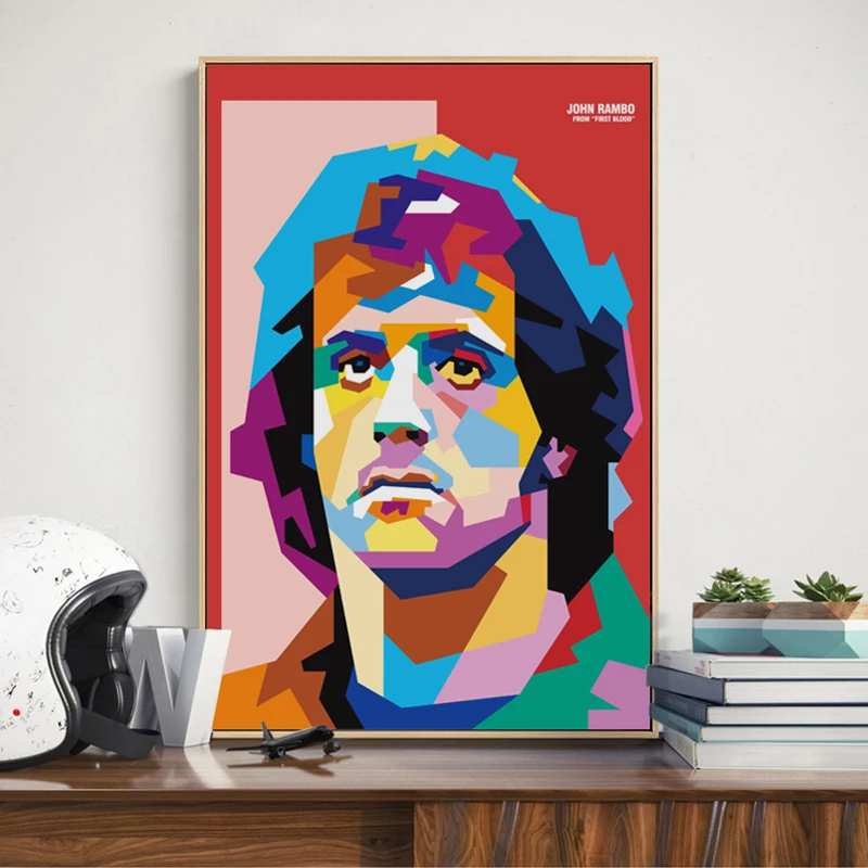 FGHGF простой фотография Первая кровь Джон Ламбо WPAP искусство постер Настенный