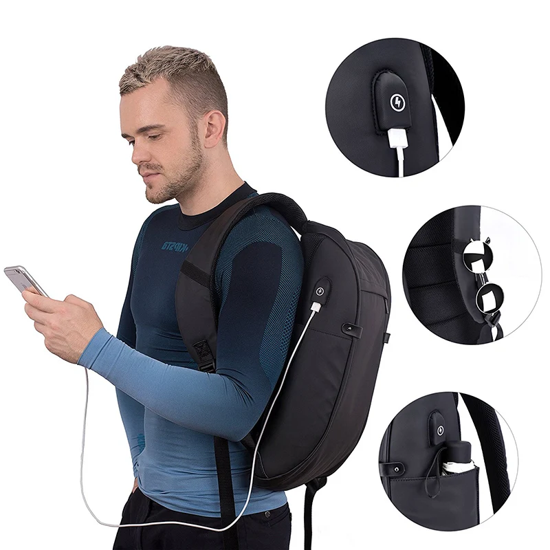 Outdoor Laptop Backpack Men's Travel Bags 2018 Multifunction Rucksack Waterproof Oxford Black Computer Backpacks For Teenager | Спорт и