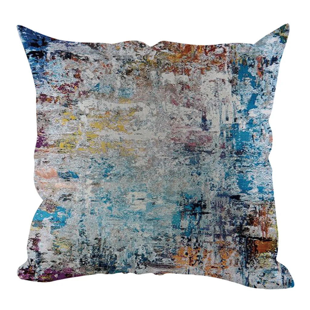 Классическая декоративная наволочка с принтом льняная хлопковая подушка для