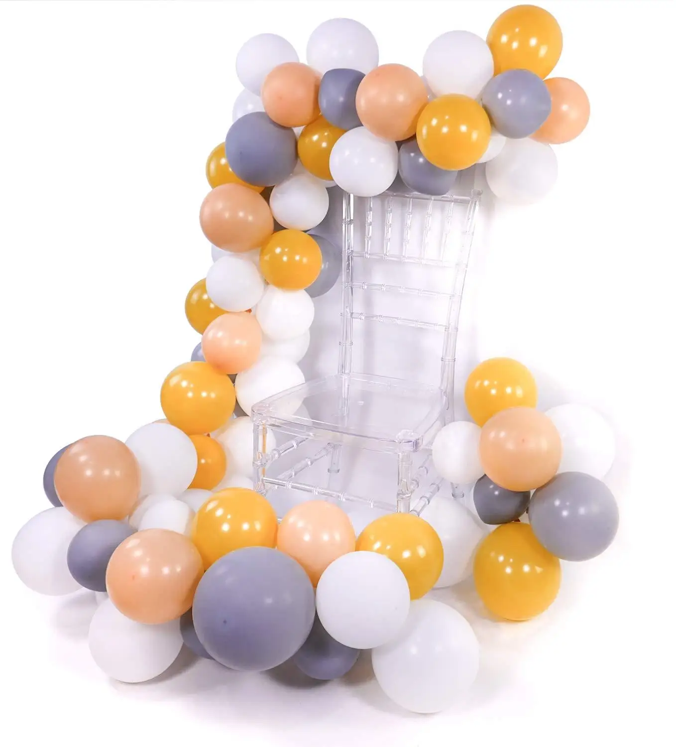 80 шт. матовые шары в упаковке с серыми воздушными шарами оранжевые и белые