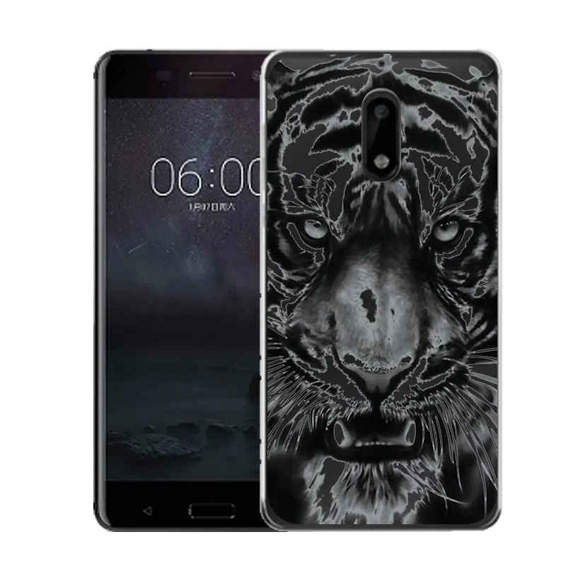 QMSWEI Soft TPU Phone Case For nokia3 nokia5 nokia6 nokia8 N540 N535 Clear Leopard Dog Lion Tiger Animal Cover Free shipping |