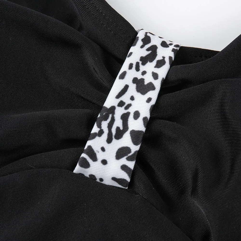 Женский купальник бикини с одним касанием пуш ап леопардовый открытой спиной