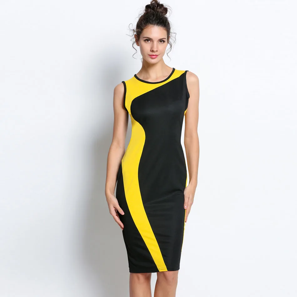 2017 Для женщин летнее платье Винтаж Vestidos Геометрия Дизайн О-образный воротник без