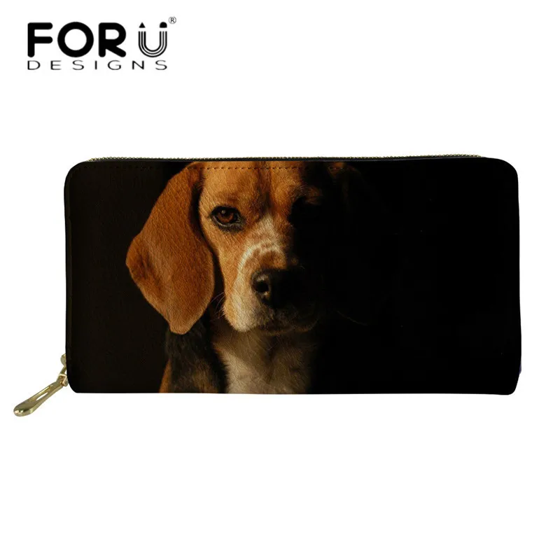 FORUDESIGNS Beagles/длинные кожаные кошельки с 3D принтом фирменный дизайн женские из