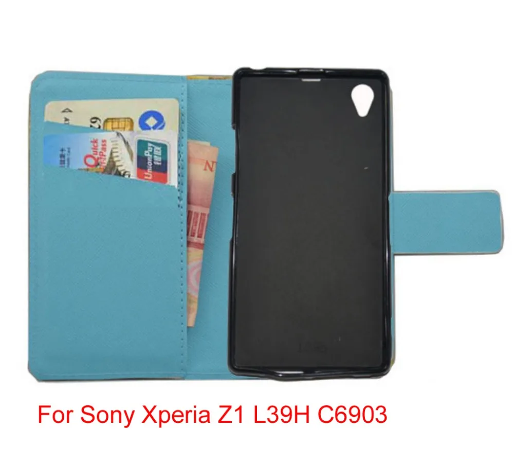 Для Sony Xperia Z/L36h L36i C6603 C6602 6601 прекрасный мультфильм искусственная кожа wattet сотового