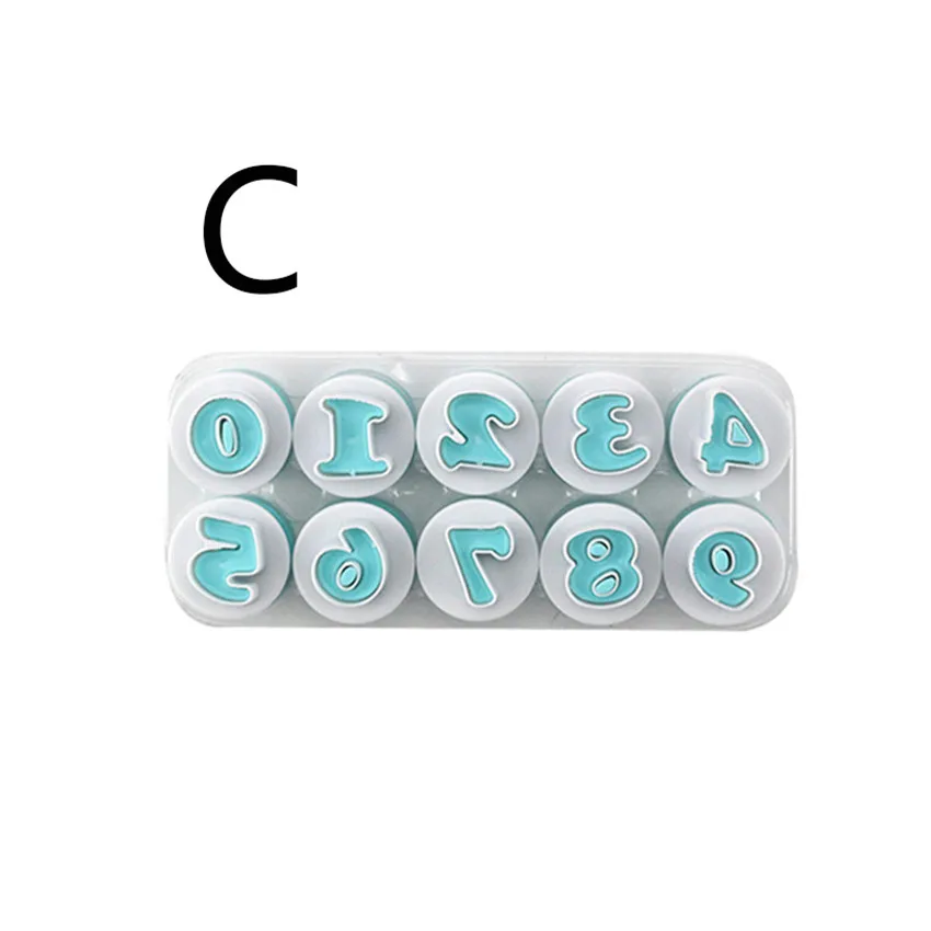 Numbers 10pcs 26 шт. верхний и нижний чехол, чехол с буквами, буквами алфавита, цифрами, помадкой, форма для выпечки бисквита, формочки для печенья и штампы - Цвет: Numbers 10pcs