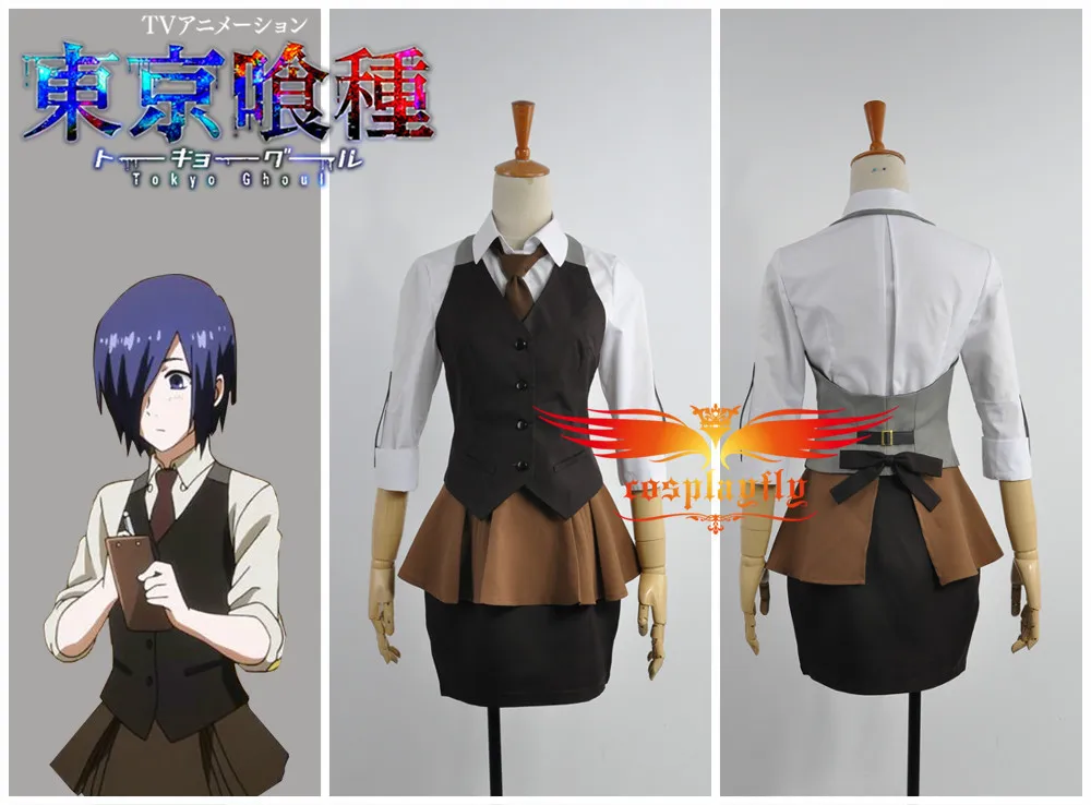 Рабочая форма Tokyo Ghoul Touka Kirishima фиолетовый парик с париком и шапочка для косплея