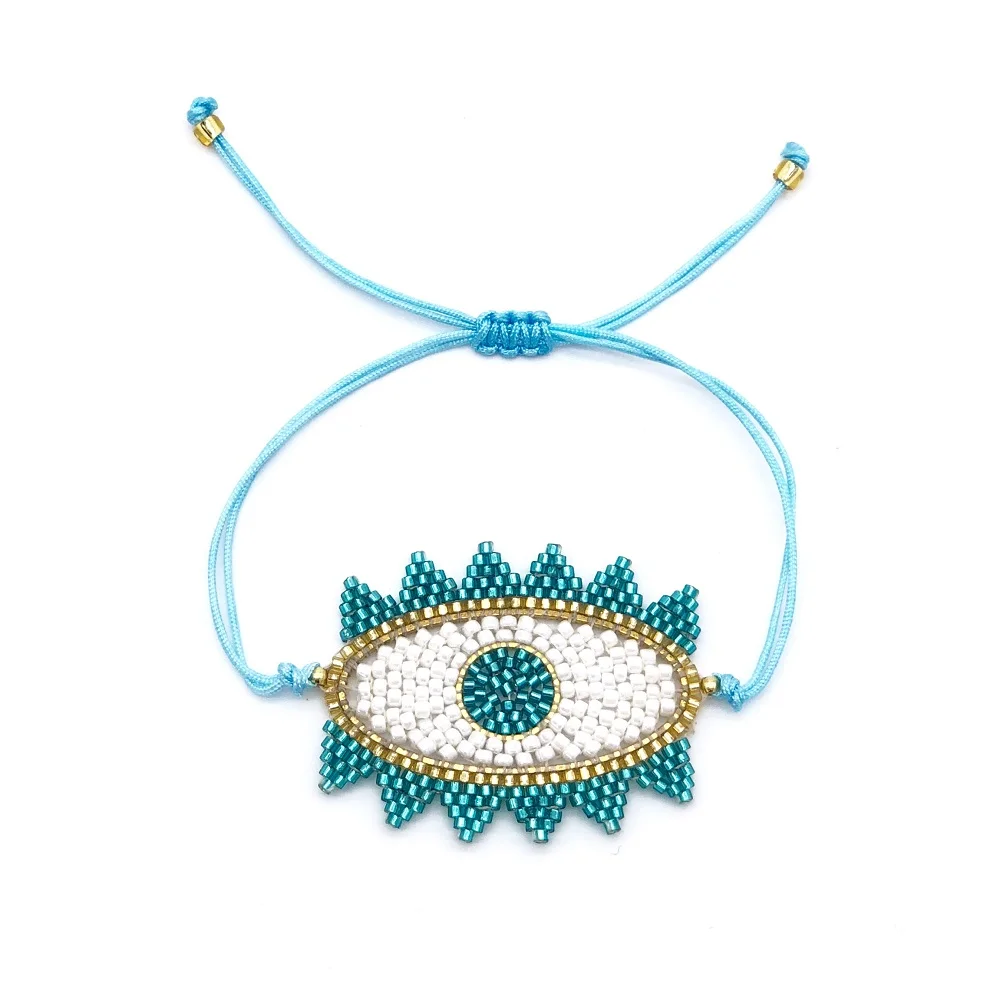 Go2boho MIYUKI браслеты Женский Турецкий Дурной глаз браслет Femme Мода зеленая кисточка
